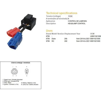Osvětlení pro motocykl DZE modul zapalování světlomet přední KTM 200 DUKE 14-21; RC 200 14-21 (90911021000) (DZE modul zapalování světlomet přední KTM 200 DUKE 14-21; RC 200 14-21 (90911021000))