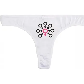 Kalhotky Symboly - Vtipné kalhotky - M tanga_bílá