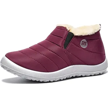 Dámská obuv Dámské zateplené kotníkové boty s protiskluzovou podrážkou Barva: Bordová, Velikost: 43