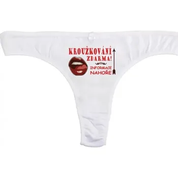Kalhotky Kroužkování zdarma - Vtipné kalhotky - S tanga_bílá