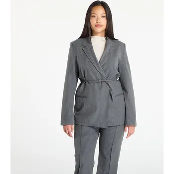 Dámský kabát Kabát Samsøe Samsøe Salot Blazer Belt Dark Gull Gray Pinstripe M
