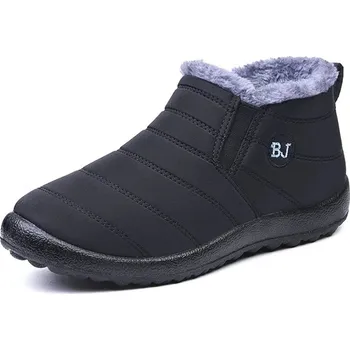 Pánská zimní obuv Unisex zimní kotníkové sněhule s vnitřním kožíškem Barva: Černá, Velikost: 44