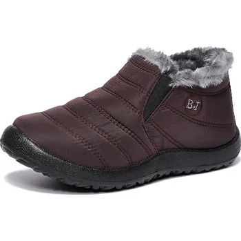 Pánská zimní obuv Dámské kožíškové sněhule na plochém podpatku Barva: Hnědá, Velikost: 35