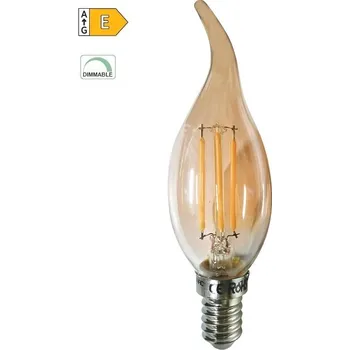 Žárovka Diolamp LED Filament žárovka Candle Flame Amber CF35 4W/230V/E14/2700K/500Lm/360°/Step Dim