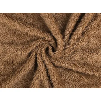 Mikroplyš beránek úplet, barva 4 béžová velbloudí