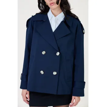 Dámský kabát Trenčkot křivák Escandelle Paris 4215 barva: modrá tmavá, velikost: M