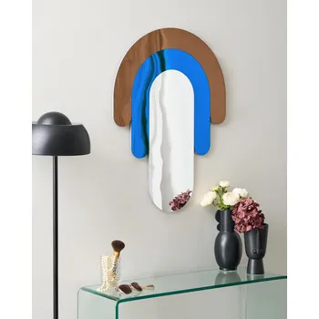 Zrcadlo Nástěnné zrcadlo vícebarevné MDF 80 x 60 cm nepravidelný tvar moderní styl dekorace doplňky obývací pokoj předsíň ložnice Beliani