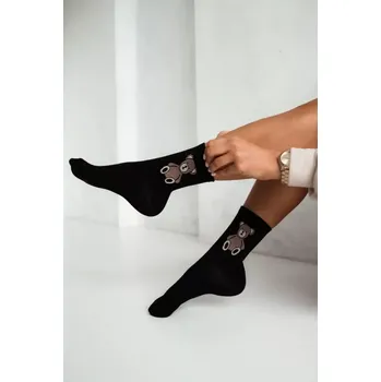 Pánské ponožky DÁMSKÉ PONOŽKY S MEDVÍDKEM 0200.008 černá 37-41