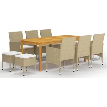 Zahradní sestava 11dílný zahradní jídelní set béžový IM_3067873