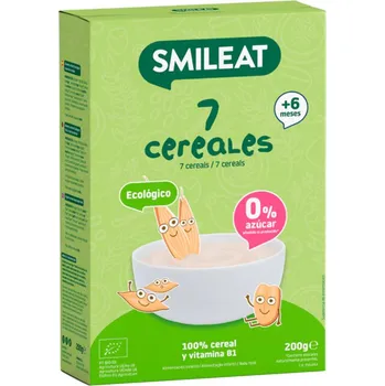 Dětská kaše Smileat BIO dětská kaše 7 druhů cereálií s vitaminem B1 6M+ 200 g