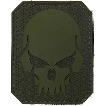 Nášivka 101 Inc. Company Nášivka na suchý zip Pirateskull (plast 3D) - oliva (101 INC)