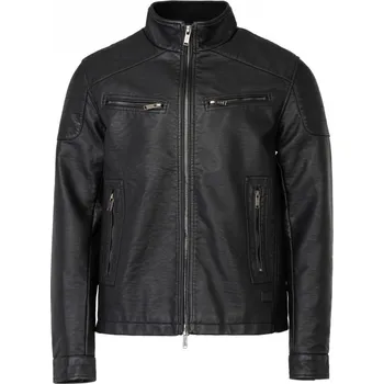 Pánská casual bunda Firetrap Faux Leather Jacket Mens Black 3XL