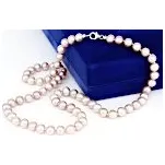 Náhrdelník bílé zlato Perla sladkovodní fialovo-růžová - délka 44cm