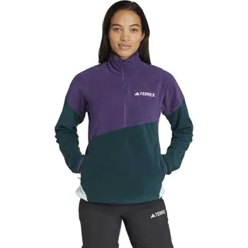 Dámská mikina Dámská fleecová mikina adidas TERREX MULTI CLIMAWARM FLEECE ANORAK M Tmavě zelená, Fialová, Bílá