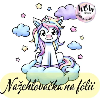 Nažehlovačky na fólii Nažehlovačka na fólii, JEDNOROŽEC na obláčku, 1 ks Zvolte VELIKOST motivu ZDE:: Menší