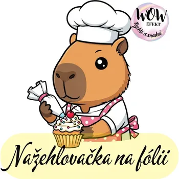 Nažehlovačky na fólii Nažehlovačka na fólii, KAPYBARA - cukrář, 1 kus Zvolte VELIKOST motivu ZDE:: Menší