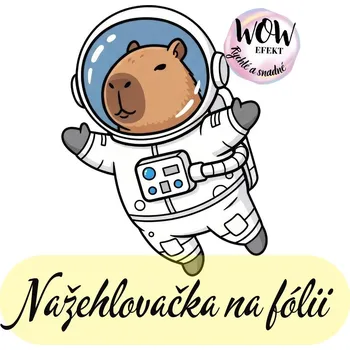 Nažehlovačky na fólii Nažehlovačka na fólii, KAPYBARA - kosmonaut, 1 kus Zvolte VELIKOST motivu ZDE:: Menší