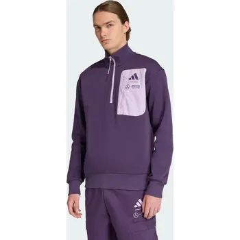 Pánská mikina ADIDAS Mikina Mercedes - AMG Petronas Formula One Team Premium Woven Fleece M FIALOVÁ