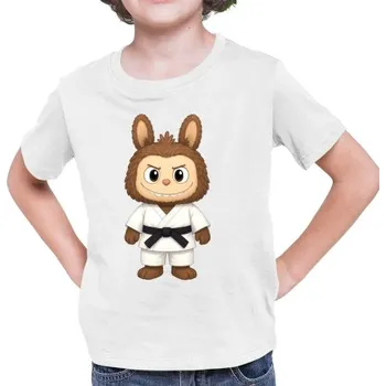 Žertovný předmět Panenka Bubu bojový umělec - dětské tričko s potiskem pro fanoušky Labubu- Tričkový.cz