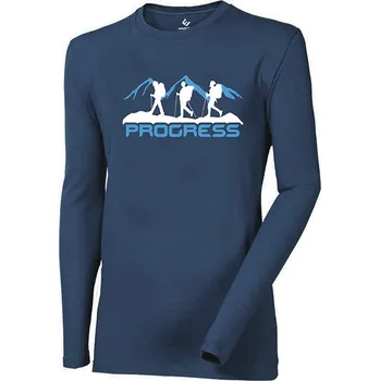 Pánské tričko Progress VANDAL "TRACK MAN" pánské triko s dlouhým rukávem s bambusem tm.modrá Velikost: XL