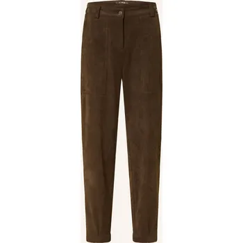 Cambio Dámské Kalhoty Kiss V Koženém Vzhledu, tmavě hnědá, 34