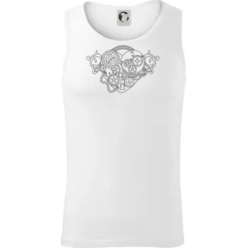 Steampunk srdce kreslené - Tílko pánské Core - XL ( Bílá )