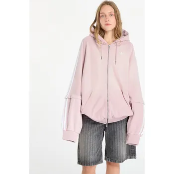 Dámská mikina Mikina adidas Adilenium Season 4 Teamgeist Washed Oversized Full-Zip Hoodie New Rose/ Dove Grey L