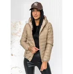 Béžová dámská prošívaná přechodová bunda s kapucí Bolf B8123 - XL