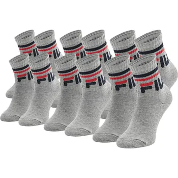 Pánské ponožky Dětské ponožky FILA Quarter 6-pack grey 27-30