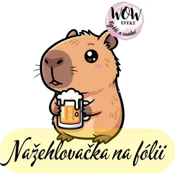 Nažehlovačky na fólii Nažehlovačka na fólii, KAPYBARA - s pivem, 1 ks Zvolte VELIKOST motivu ZDE:: Menší