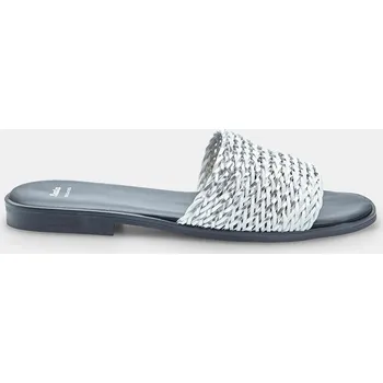 Dámské pantofle Baťa letní dámské pantofle s metalickým páskem stříbrné, vel. 39