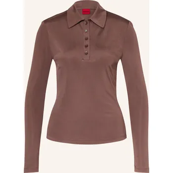 Dámská košile Hugo Dámská Žerzejová Polokošile Darosevil, hnědá, 42