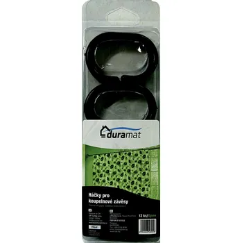 Sprchový závěs Duramat Háčky pro koupelnové závěsy černé 12 ks