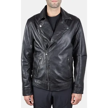 Pánský zimní kabát Baťa kožený pánský biker černé, vel. Xl