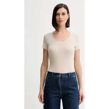 Pánské tričko Tričko s příměsí hedvábí Guess TINA W5YP11.KCNH2 béžová 02X, vel. XS