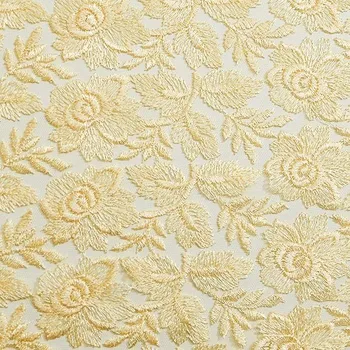 Vyšívaný tyl 7001 champagne s květy, š.110