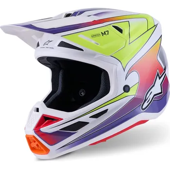 Motodoplněk Motokrosová helma Alpinestars SM7 Fuse bílo-fluo žluto-fialová
