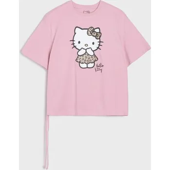 Dívčí spodní prádlo Sinsay - Bavlněná košilka s potiskem Hello Kitty - růžová - 511FV-39X - 511FV-39X-164