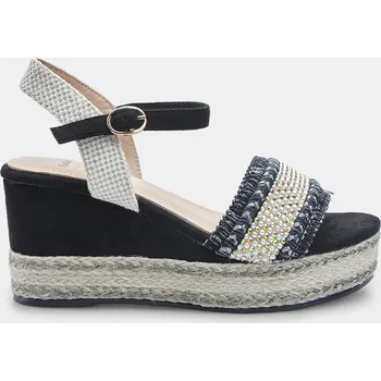 Dámské sandále Baťa dámské letní páskové sandály na klínku černé, vel. 38