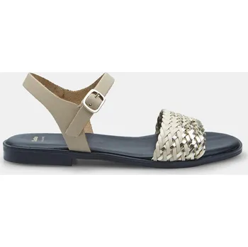 Dámské sandále Baťa dámské metalické kožené sandále zlaté, vel. 38