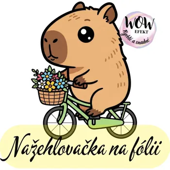 Nažehlovačky na fólii Nažehlovačka na fólii, KAPYBARA - na kole, 1 kus Zvolte VELIKOST motivu ZDE:: Menší