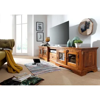 Televizní stolek CAMBRIDGE HONEY TV stolek 210x50x50 cm, medová lakovaná, akácie