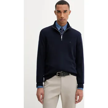 Pánský svetr Vlněný svetr Calvin Klein LV04LD318G námořnická modř 59X, vel. S