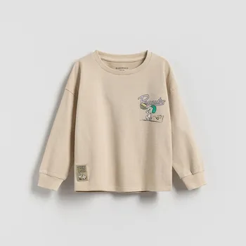 Chlapecká mikina Reserved - Tričko s dlouhými rukávy Snoopy - béžová - 070FI-08X - 070FI-08X-98