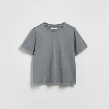 Dámské tričko Reserved - Vyšisované tričko - tmavě šedá - 568GA-90X - 568GA-90X-XL