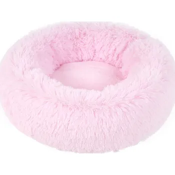 Pelíšek pro psa KING STYLE s.r.o. Pelech kulatý ADELE s dlouhým vlasem 50cm růžová