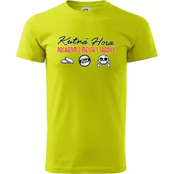 Kutná Hora město s tradicí - Klasické pánské triko vyšší gramáže - M ( Limetková )