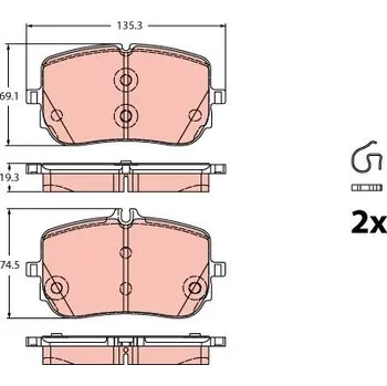 Brzdová destička Sada brzdových destiček, kotoučová brzda LUCAS GDB2433