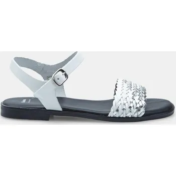 Dámské sandále Baťa dámské metalické kožené sandále stříbrné, vel. 36