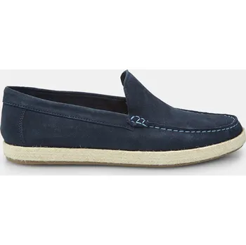 Dámské mokasíny Baťa pánské kožené loafer espadrilky modré, vel. 46